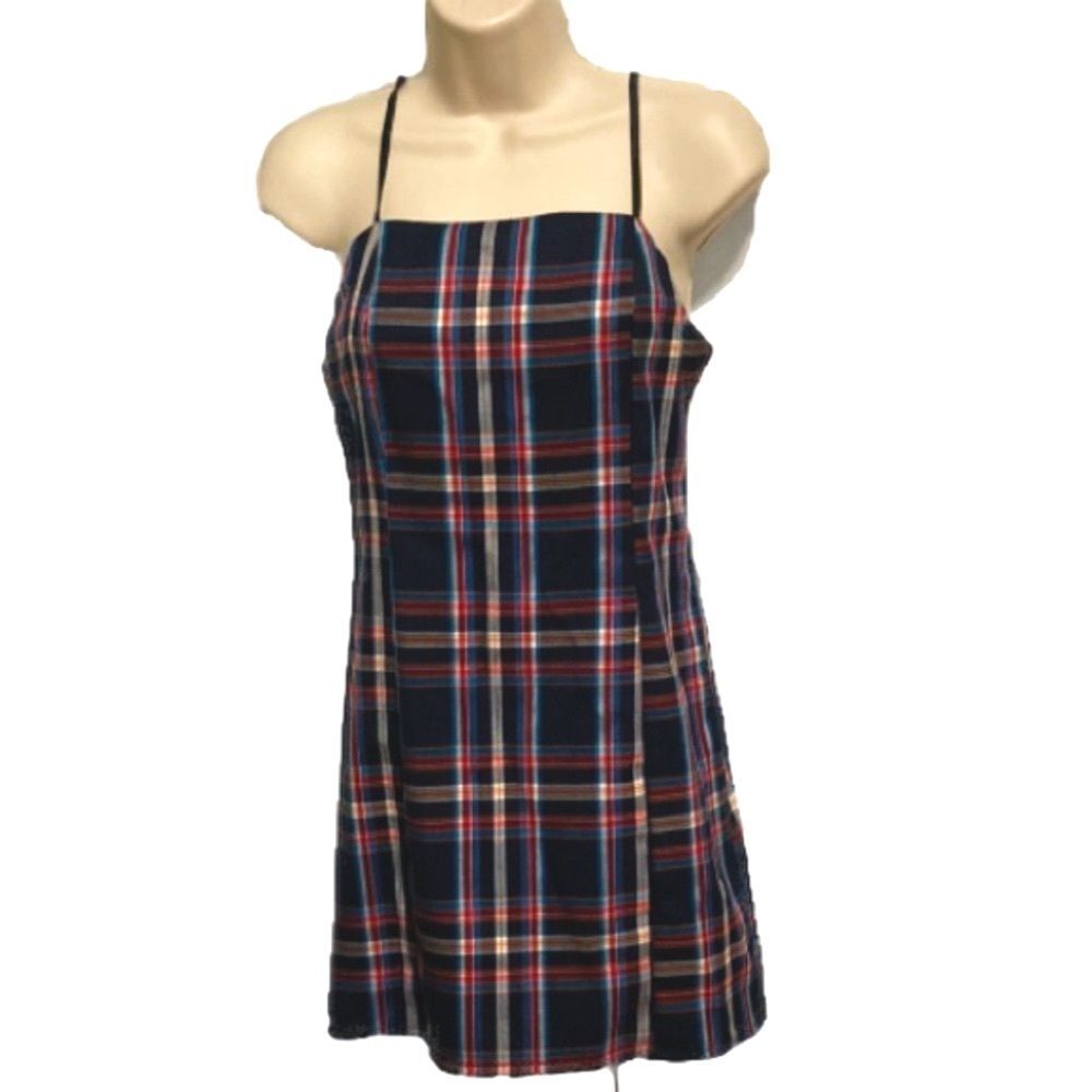 URBAN OUTFITTERS Mini Plaid Strappy Tartan Mini Dress XS TP